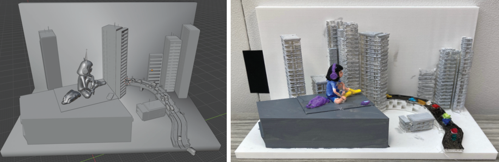 City Girl in Blender and printed