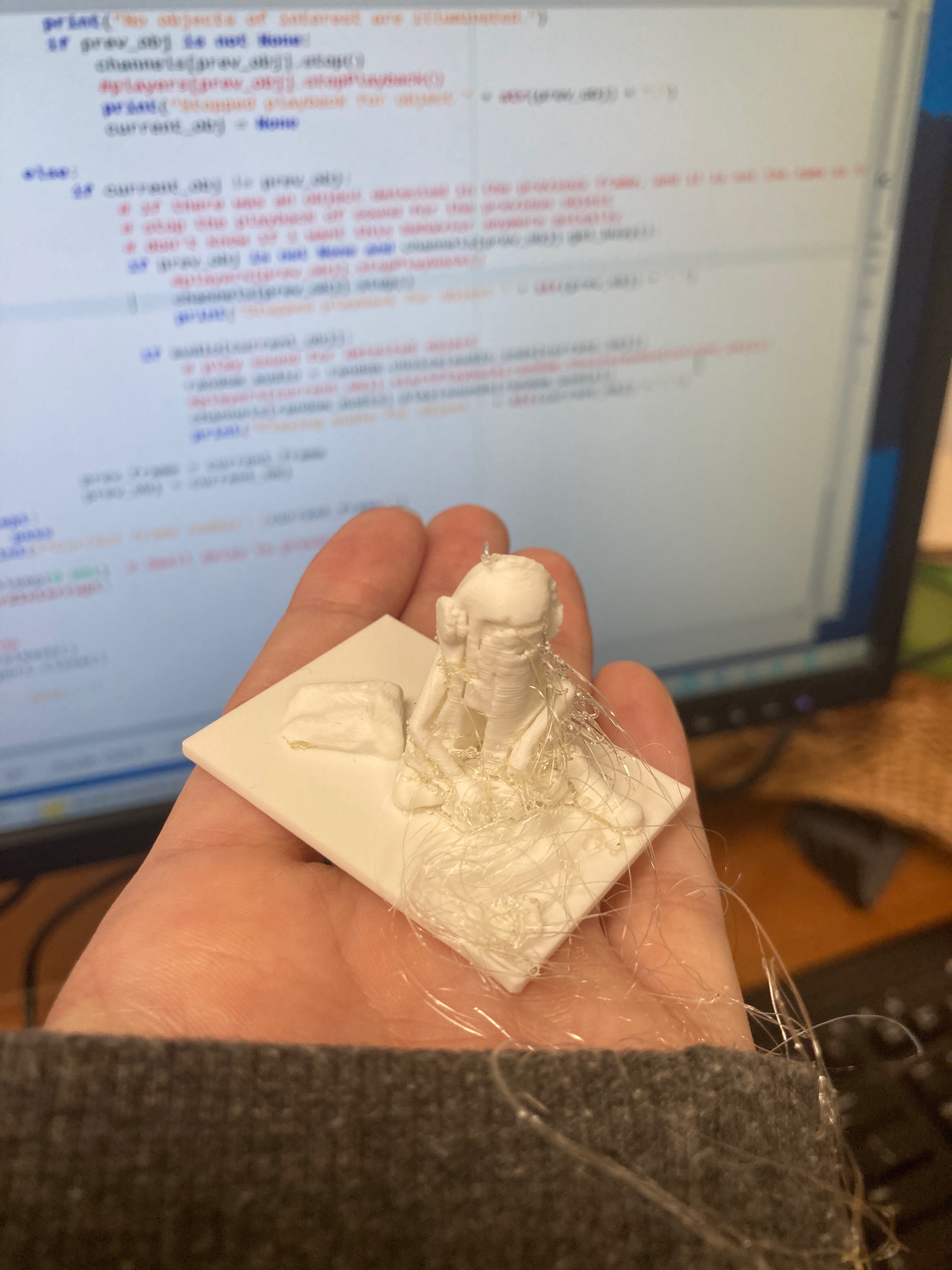 printed figure before PVA bath
